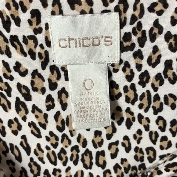 Chico’s Womans 0 Petite Leopard Print Blouse - Picture 3 of 5